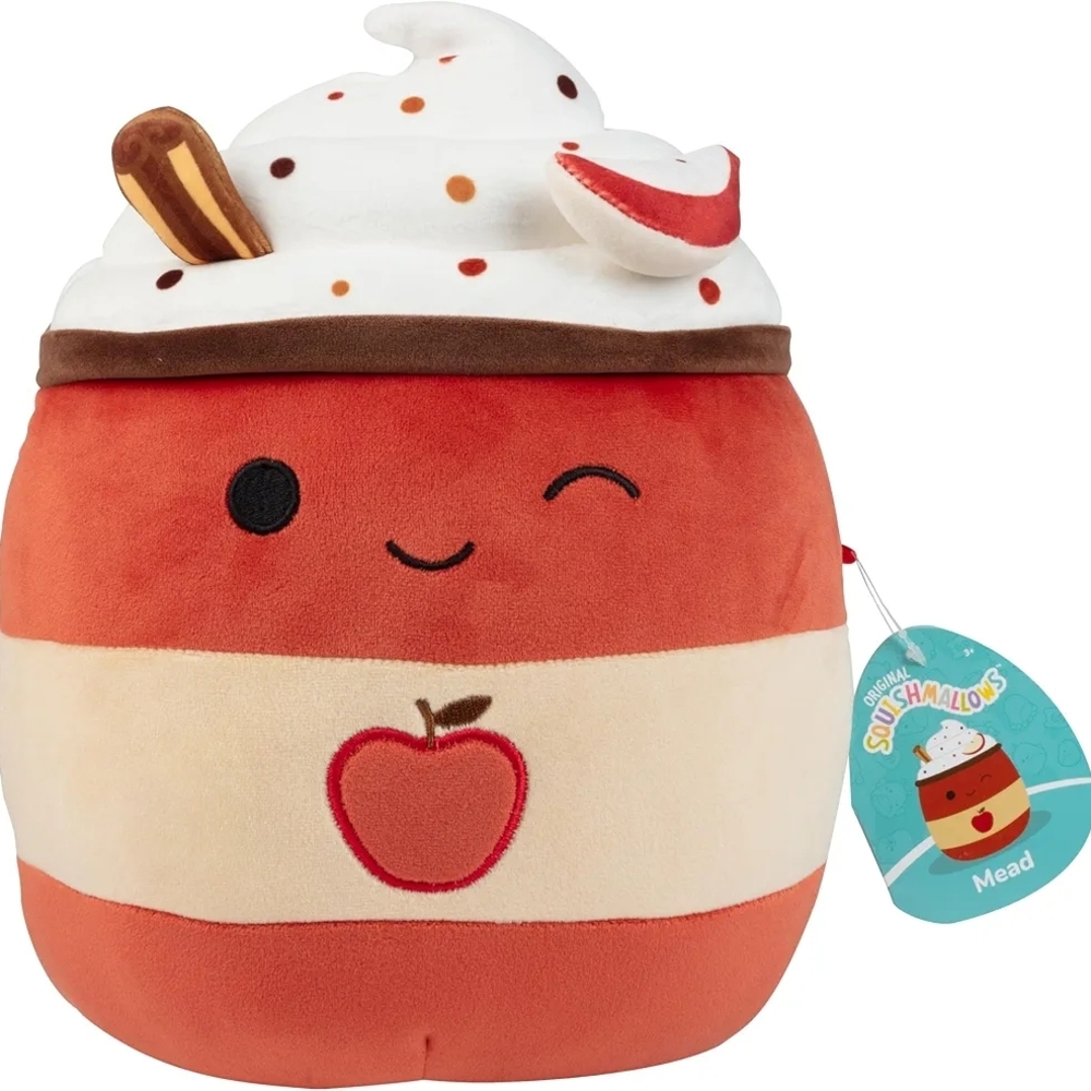 Squishmallows Apple Pie Plush with Winking Face